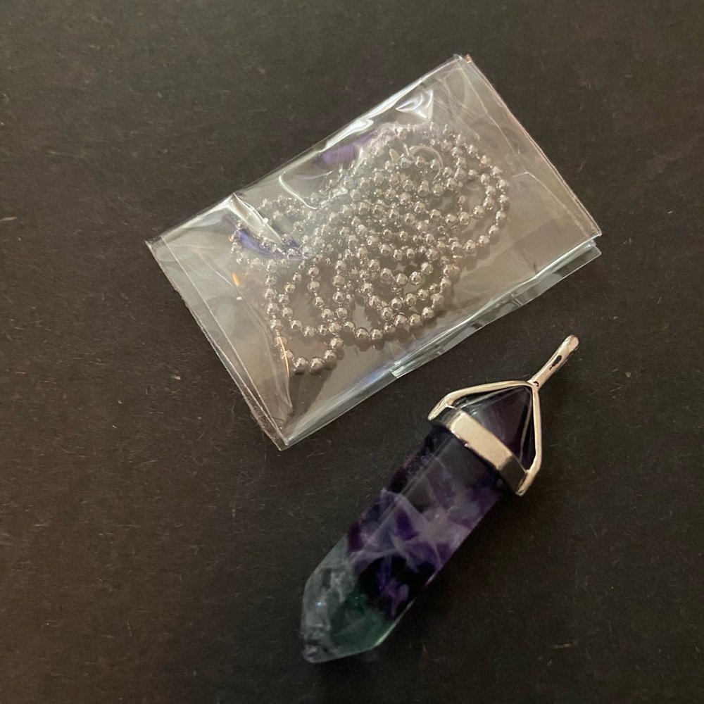 Fluorite Crystal Pendant Necklace